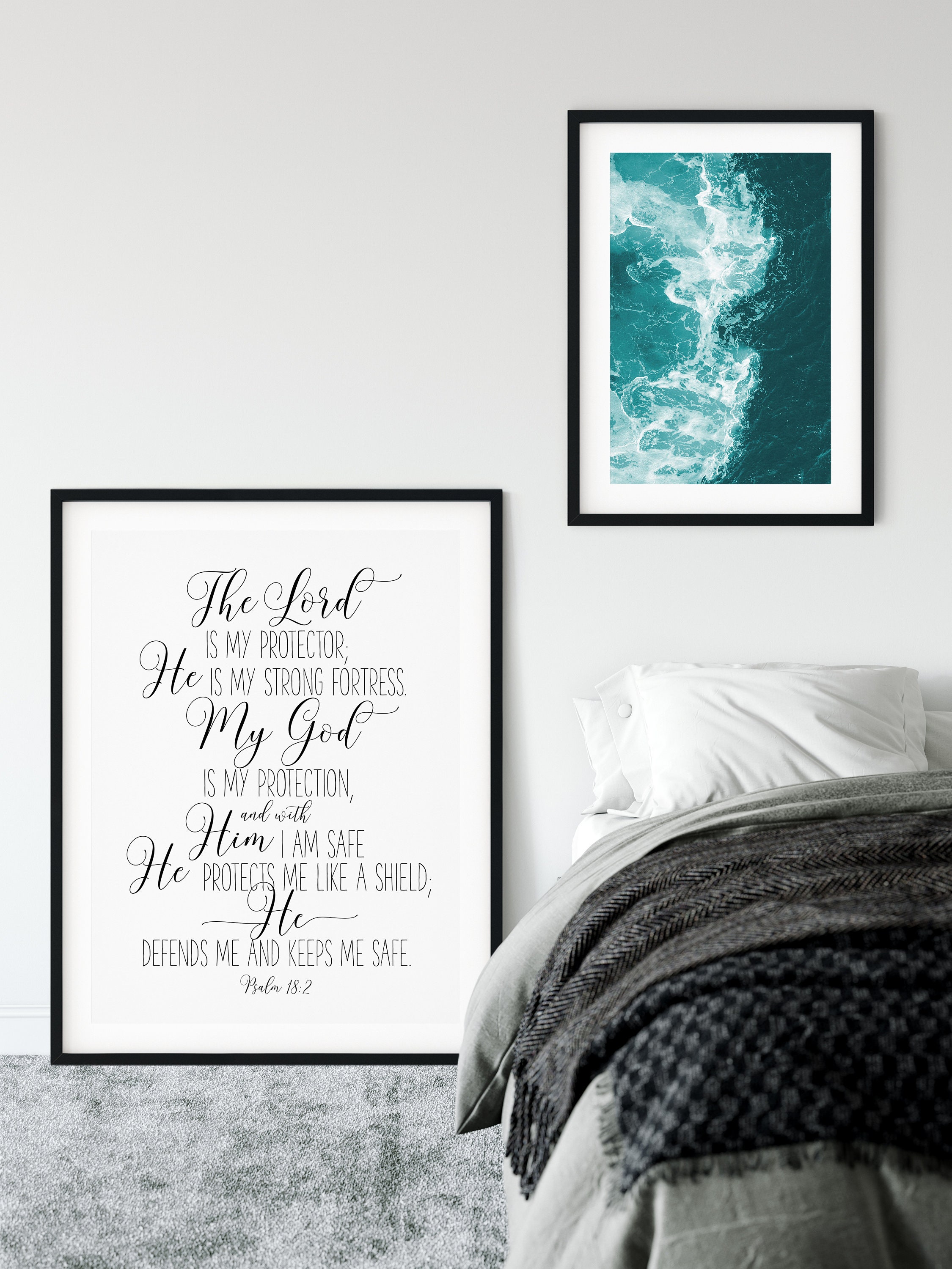 The Lord Is My Protector Psalm 182 Bible Verse Printable Etsy