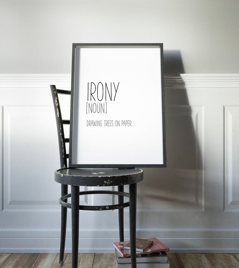 Irony Funny Definition Print Definition Printable Wall Art | Etsy