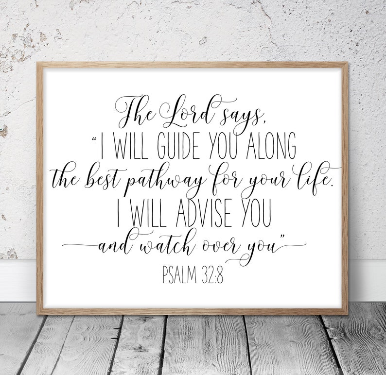 Psalm 32:8 Nursery Bible Verse Printable Art Christian | Etsy