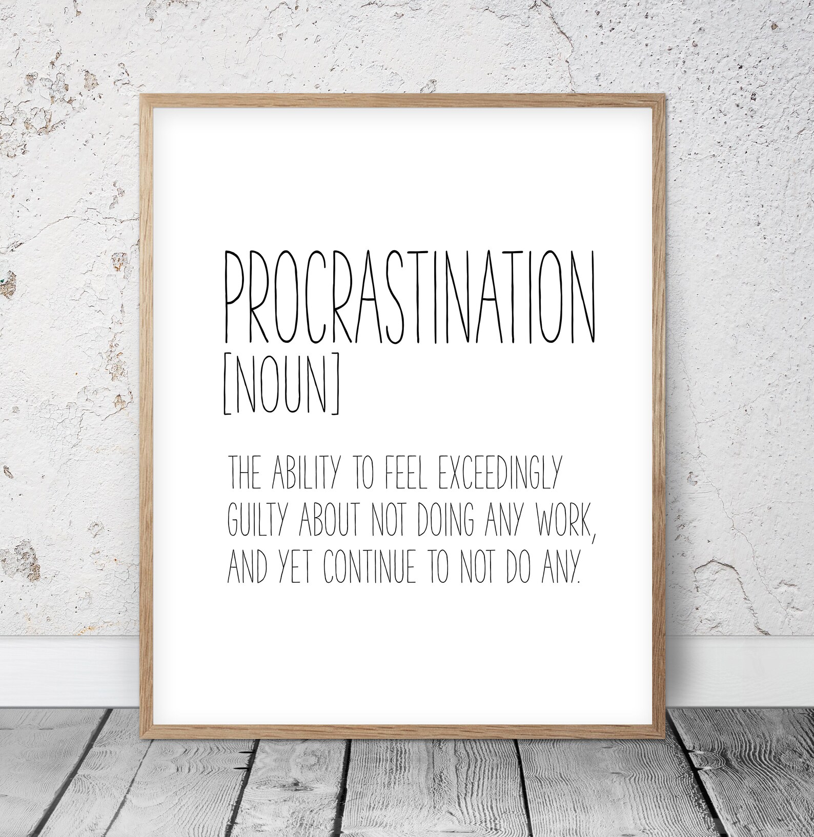 Procrastination Funny Definition Print Definition Printable Etsy