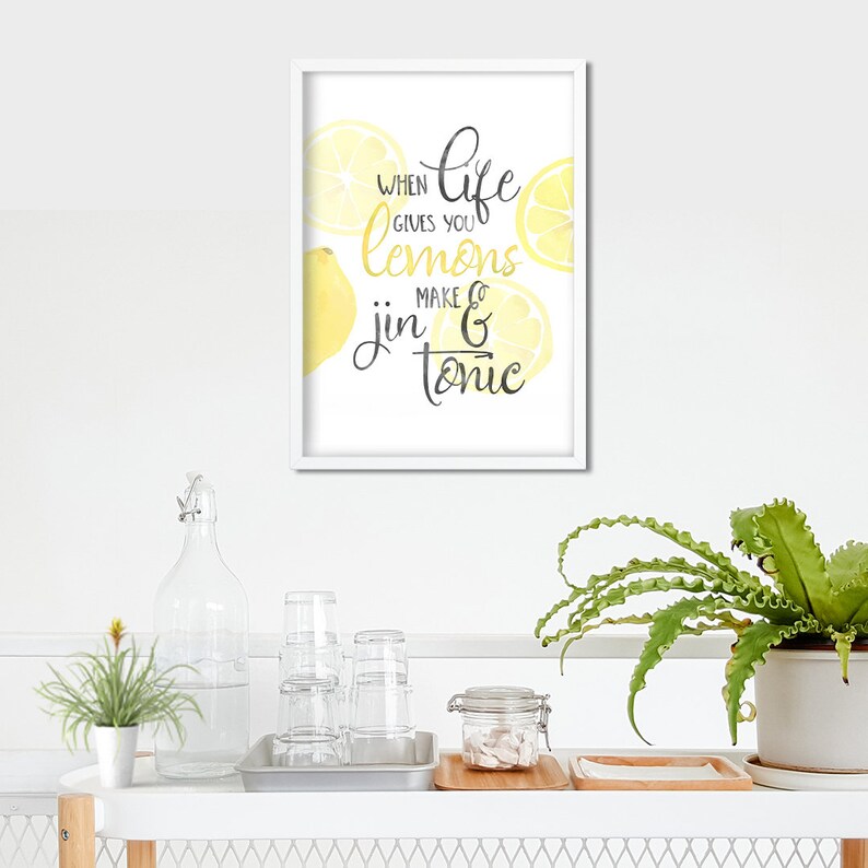 Lustige Zitate Wenn das Leben dir gibt Zitronen Aquarell Etsy