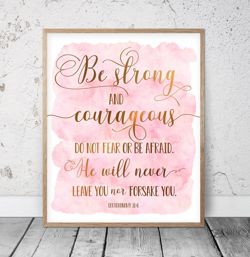 Nursery Printable Bible Verse Wall Art Pink Gold Nursery Etsy