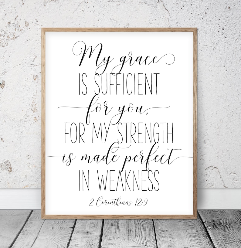 My Grace is Sufficient for You 2 Corinthians 129 Printable Etsy