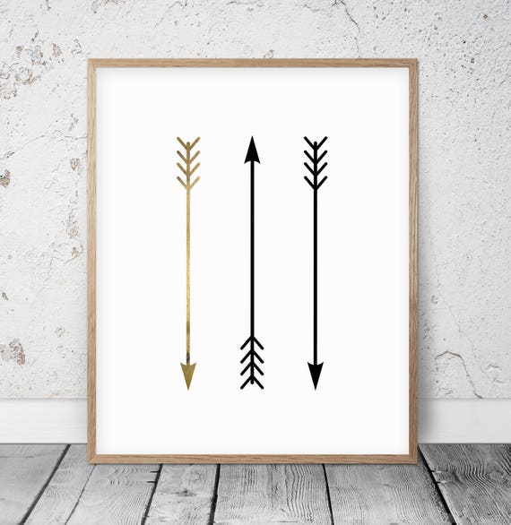 Black and Gold Arrow Printables Gold Arrow Print Black Arrow | Etsy
