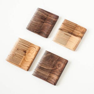 Pente de madeira, pente de contas, pente de bigode, pente de cabelo, feito à mão, presente de feriado, presente para ele, nogueira, cereja, bordo, imagem 1