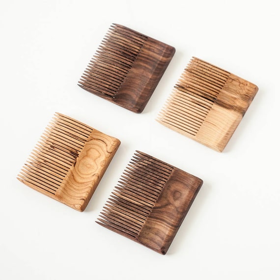 Wooden comb, Bead comb, Mustache comb, Hair comb, Handmade, holiday gift, Gift for him, Walnut, Cherry, Maple,
