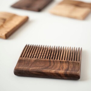 Pente de madeira, pente de contas, pente de bigode, pente de cabelo, feito à mão, presente de feriado, presente para ele, nogueira, cereja, bordo, imagem 4