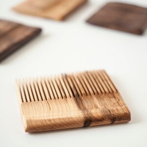 Pente de madeira, pente de contas, pente de bigode, pente de cabelo, feito à mão, presente de feriado, presente para ele, nogueira, cereja, bordo, imagem 6