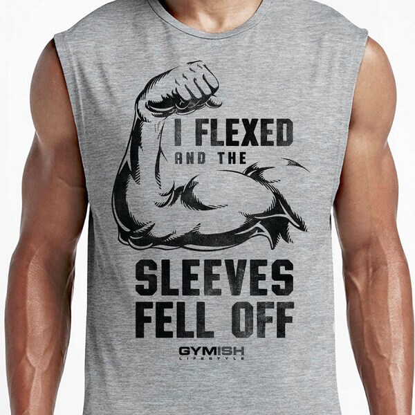 Lustiges Gym Tank Top 'I Flexed And The Sleeves Fell Off' - Fitness Shirt Für Männer Und Frauen