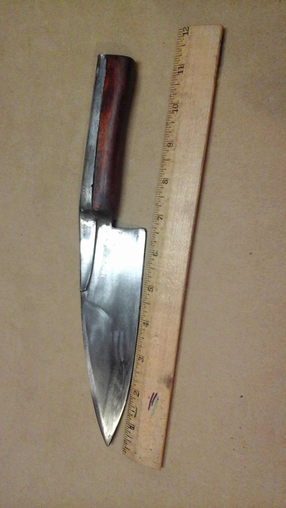 Item 28.Sheep shear knife. Wood handle. Leather sheath. Etsy