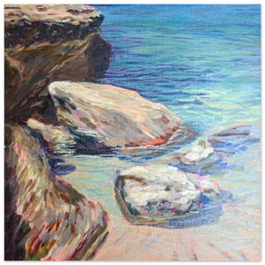 Sand Harbor Lake Tahoe Plein Air – Fine Art Giclée Print of Impressionist Acrylic Painting