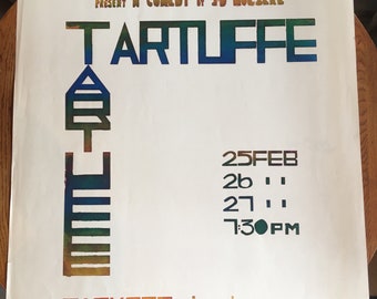 Bedford College 1960s ‘Tartuffe’ Screen Print Poster