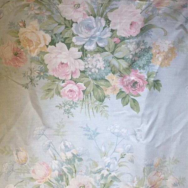 Beautiful Laura Ashley Linen Floral Fabric Vintage 2007
