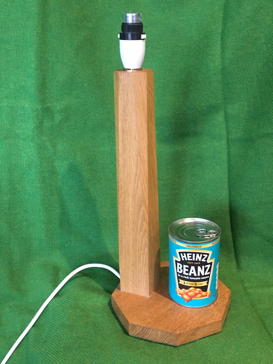 Large Vintage Oak Table Lamp Base. Hand Crafted. Very Stylish Etsy