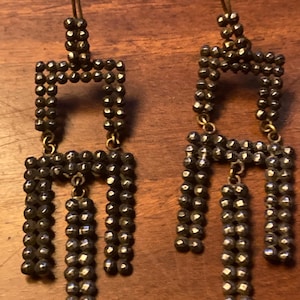 Beautiful Antique Cut Steel Earrings. Wonderful Design.