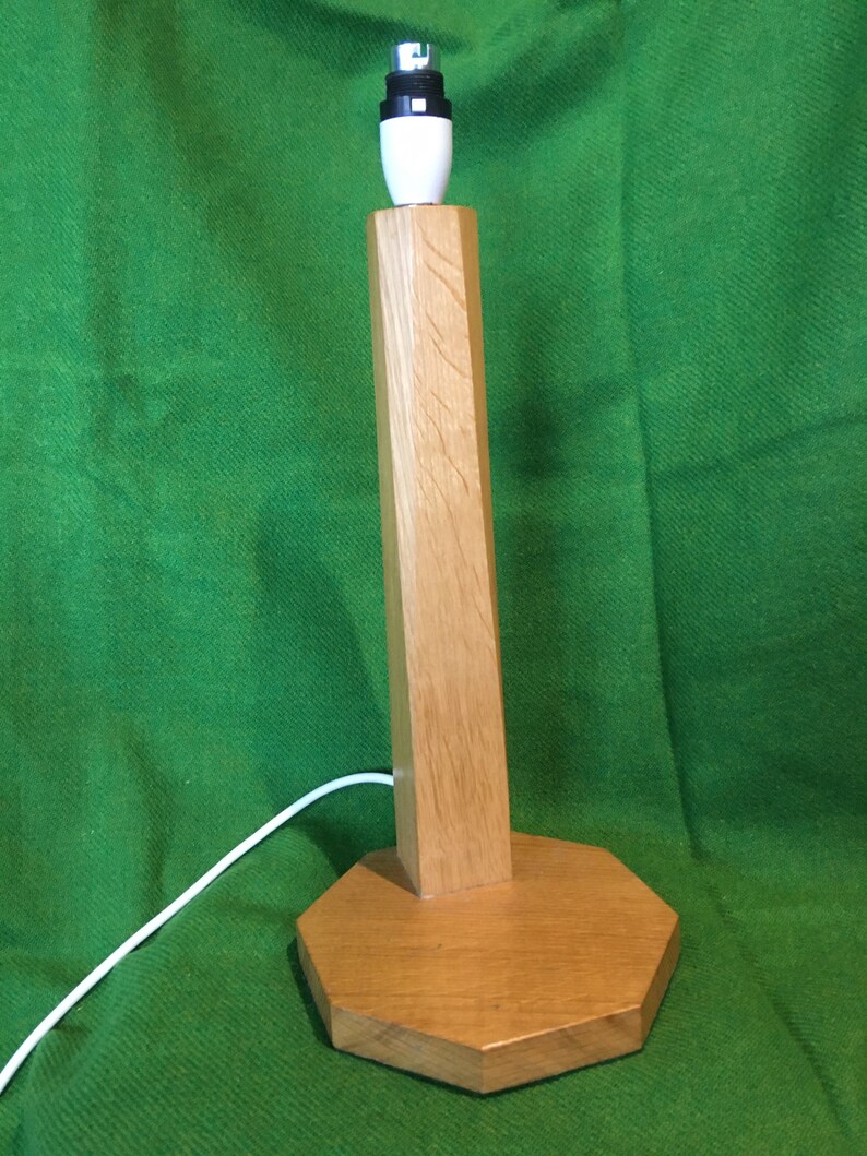 Large Vintage Oak Table Lamp Base. Hand Crafted. Very Stylish Etsy