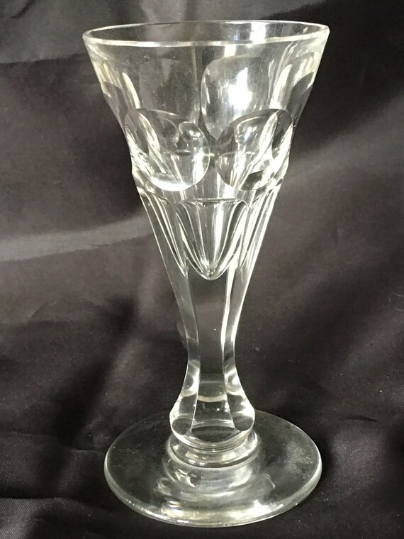 Antique Wine Glass. Lead Crystal & Facet Cut. Etsy