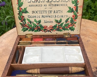 Lovely 19th Century Rowney Artist’s Box and contents.