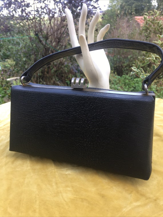 Pretty Art Deco Leather Handbag - image 1