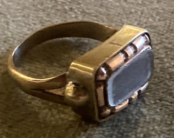 Elegant Georgian Mourning Ring. Large Size W.