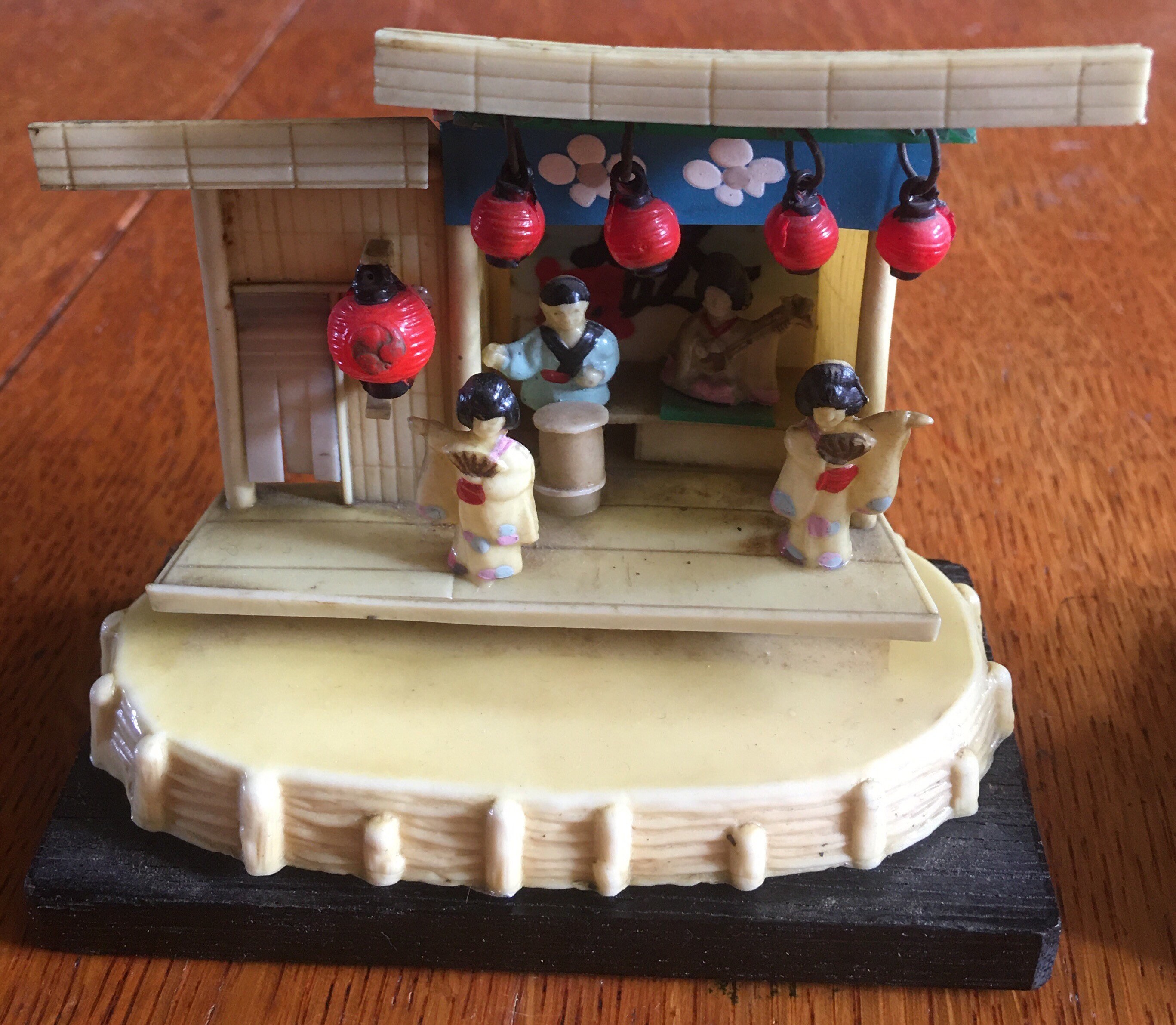 Antique Japanese Celluloid Figurine With Lanterns Etsy