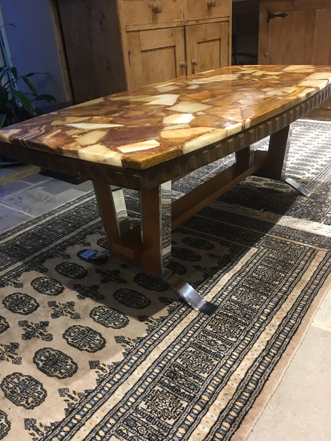 Mid Century Coffee Table. Statement Piece. Natural Stone Etsy