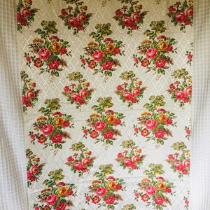 Fantastic Floral 1960s Shiny Fabric 6m x 90cm Amazing Floral Drapey Jacquard