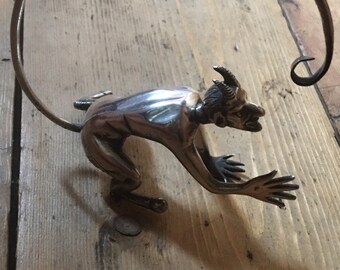 Mid Century Silver Devil. Super Detail. A Rare Piece.