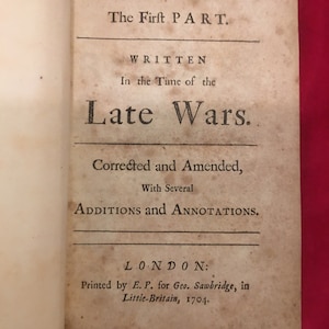 Antique Book. Samuel Butler Hudibras 1704. Restoration Project.