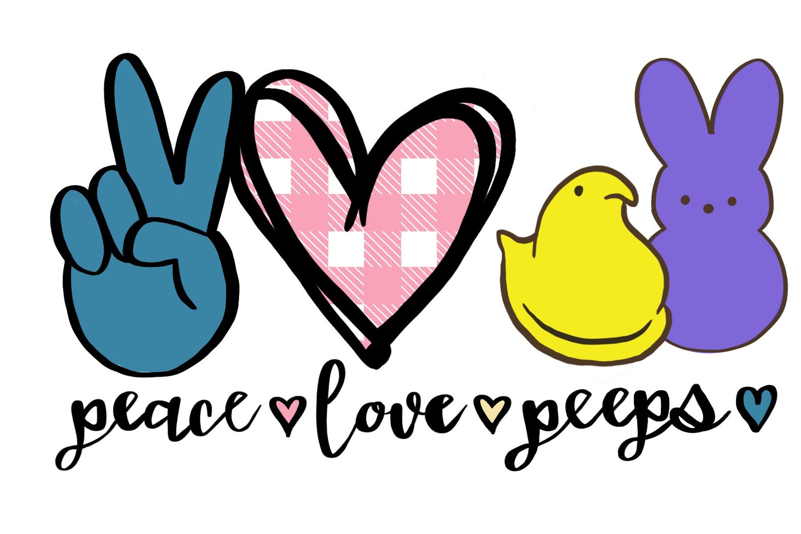 Peace Love Peeps Easter PNG JPG SVG Digital Files | Etsy