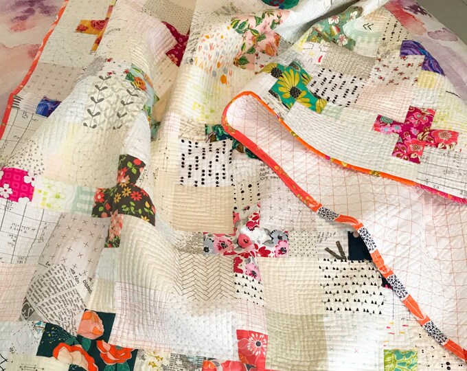 Scrappy Plus Block Lap Quilt - Etsy