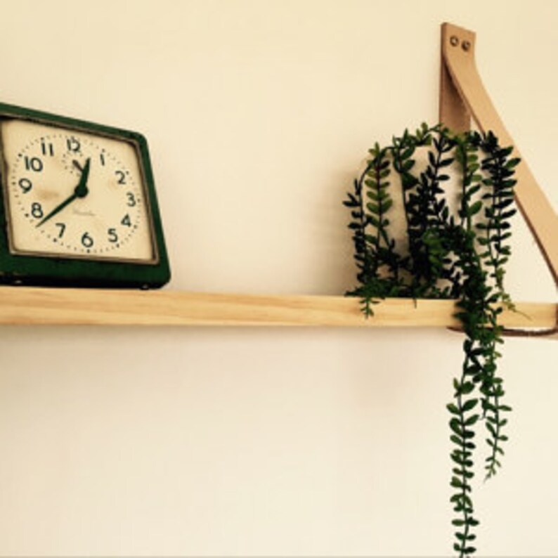Natural Tan Leather Strap Shelf Etsy