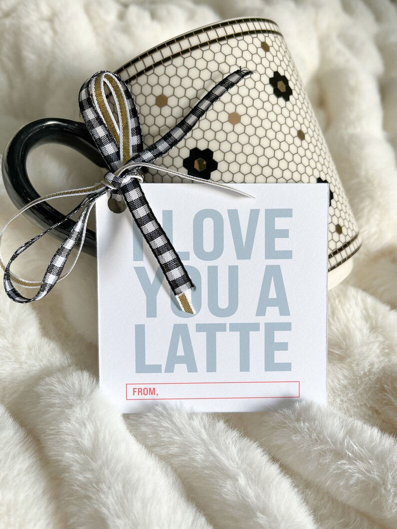 I Love You a Latte Valentine's Day Card | Valentine Digital Download ...
