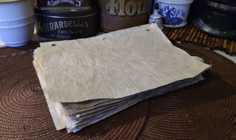 30-120 sheets of coffee dyed notebook paperhand dyed paperscoffee stained paperspapers for journalscollage papersscrap book papers