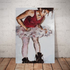 Ballerina Boots, Ballerina painting, be yourself, be original, you be you, tom boy art, painting for misfits