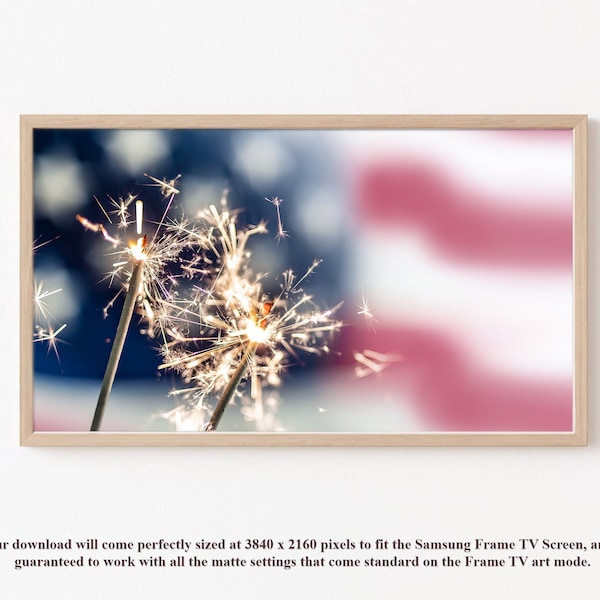 Samsung Frame TV Art /American Flag / Sparklers / USA / Independence Day / 4th of July / Digital Download