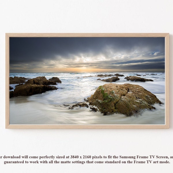 Samsung Frame TV Art / Santa Cruz / Pacific Ocean / Beach Sunset / Photo Art / Digital Download