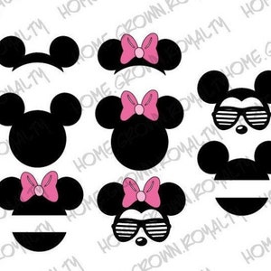 Mickey and Minnie Mouse SVG PNG JPG files with Minnie Bow
