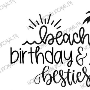 Beach Birthday & Besties font #1 SVG PNG file (with palm tree)