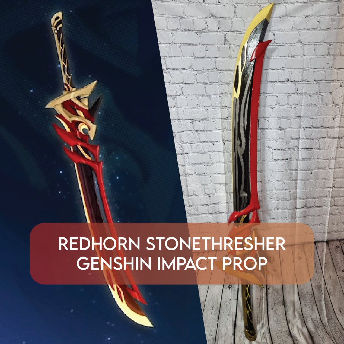 Redhorn Genshin Impact Weapon Cosplay 3D Print Etsy UK