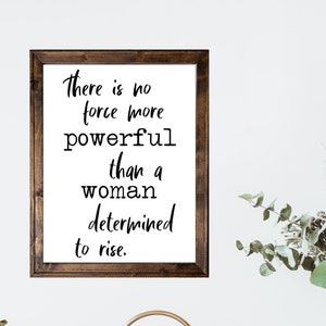 Woman Determined to Rise Framed Canvas Sign | Birthday Gift | Mother's Day Gift