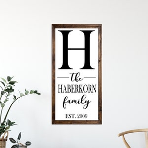 Personalized Family Name Sign – Monogram Last Name Wall Art – Farmhouse Home Décor