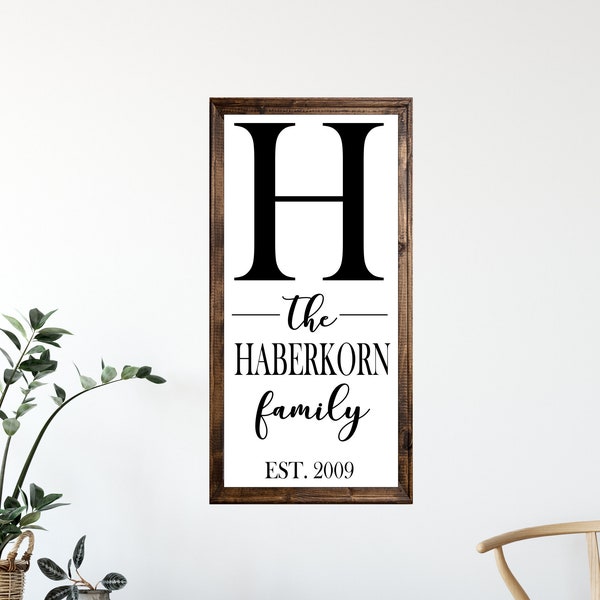 Personalized Family Name Sign – Monogram Last Name Wall Art – Farmhouse Home Décor