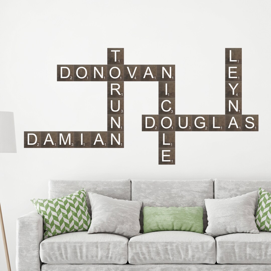 Scrabble Tile Wall Art 5 X 5 Scrabble Tiles Letter Tile Wall Art Home ...