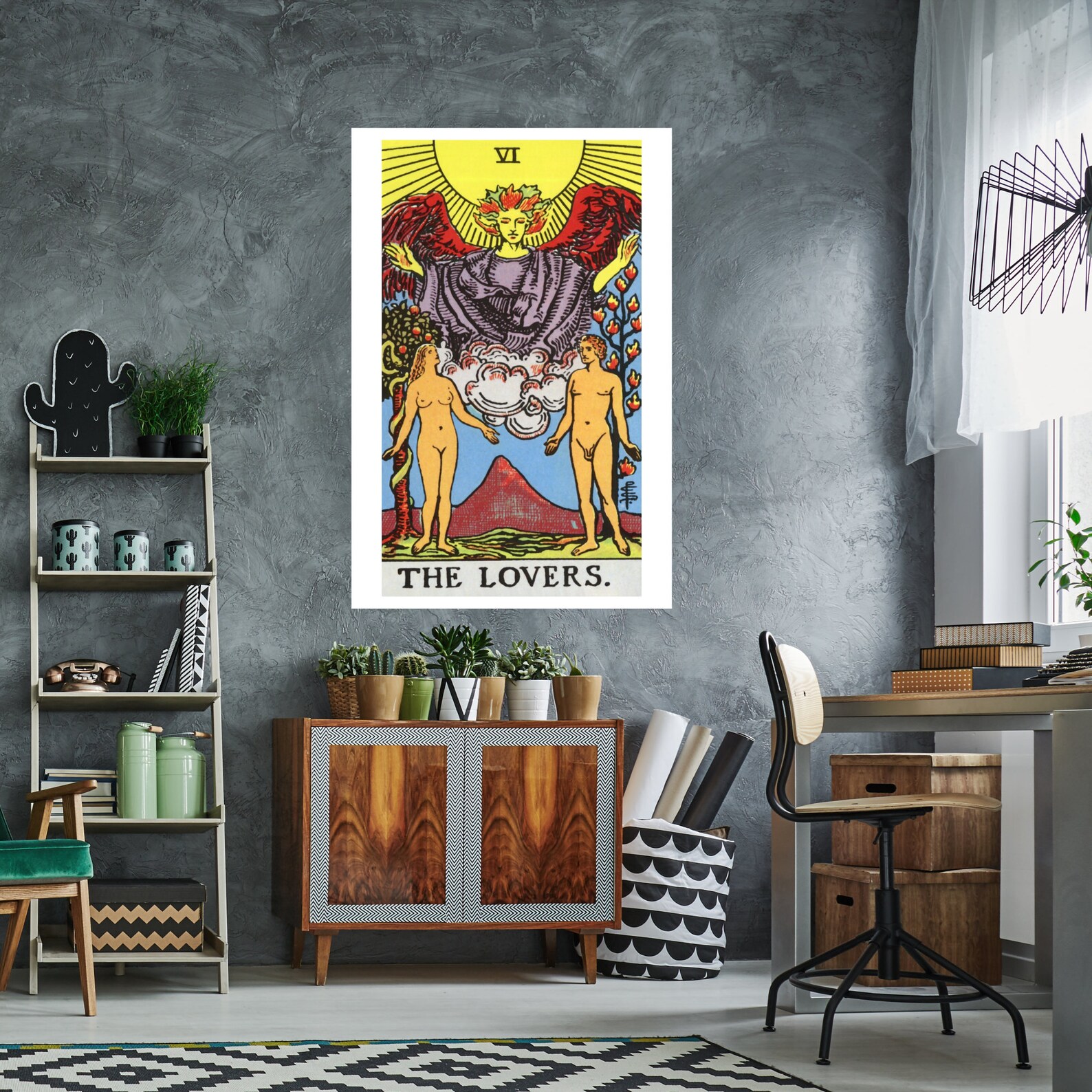 The Lovers Tarot Card Wall Art Print Rider Waite Tarot Card Etsy
