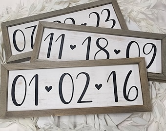 Special Date Framed Wood Sign | Anniversary Gift | Birthday Gift | Save the Date | Mother's Day Gift | Father's Day Gift