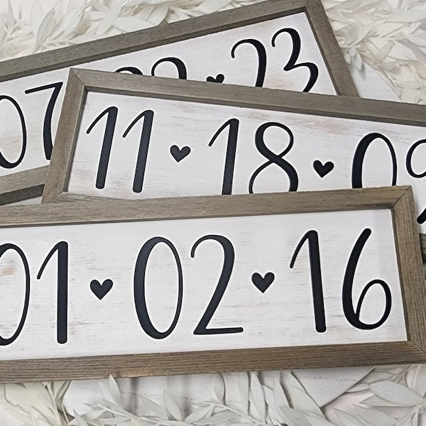 Special Date Framed Wood Sign | Anniversary Gift | Birthday Gift | Save the Date | Mother's Day Gift | Father's Day Gift