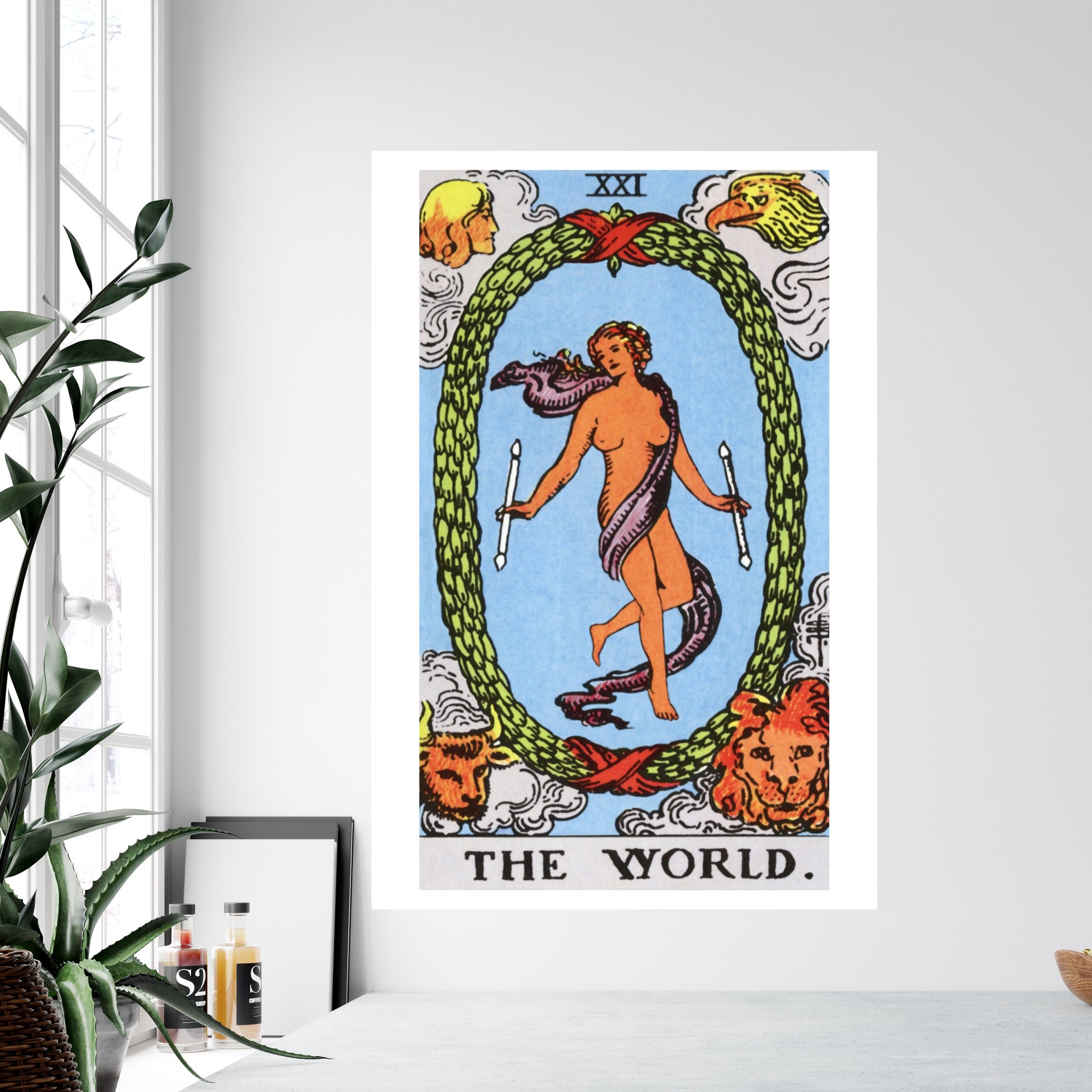 The World Tarot Card Wall Art Print Rider Waite Tarot Card Etsy