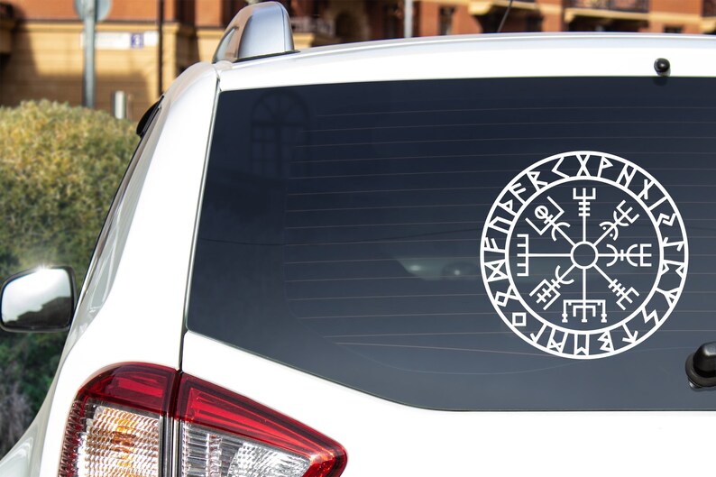 Vegvisir With Runes Car Vinyl Decal Viking Compass Car Etsy