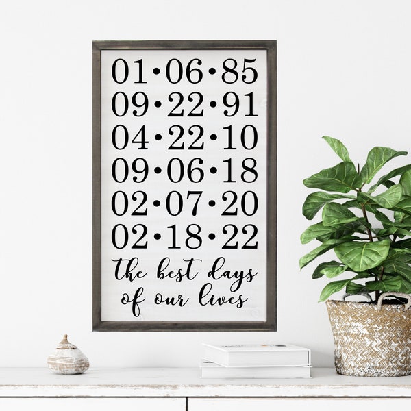 The Best Days of our Lives Important Date Wood Sign | Anniversary Gift | Keepsake | Mother's Day Gift | Fathers Day Gift